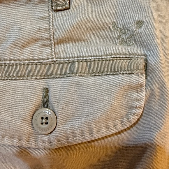 American Eagle Outfitters Tan VTG Y2K Chinos Flare Low Rise Bella Swan - Picture 5 of 11